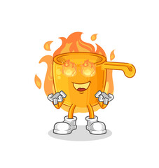 water dipper on fire mascot. cartoon vector