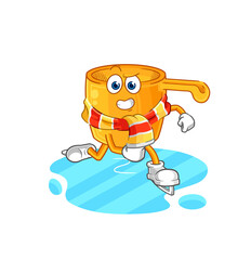 water dipper ice skiing cartoon. character mascot vector