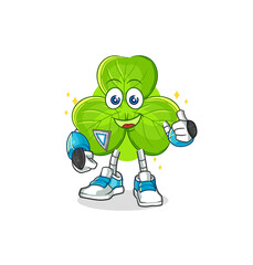 Obraz premium clover robot character. cartoon mascot vector