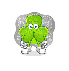 clover thinking hard vector. cartoon character