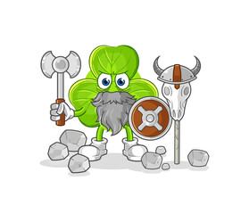 clover viking with an ax illustration. character vector