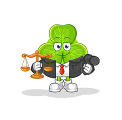 clover lawyer cartoon. cartoon mascot vector