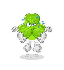 clover fart jumping illustration. character vector