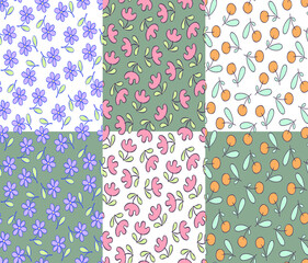 Seamless classic pattern set vector illustration, Seamless patterns for background