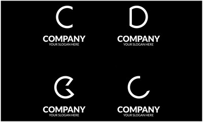Creative Set Of Business CDKL, ABIJ,  Bold Letter Logo Design