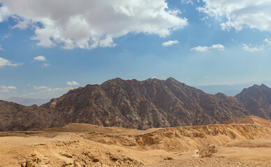 beautiful mountains landscape in Arava desert