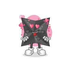 shuriken fallin love vector. cartoon character