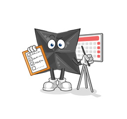 shuriken schedule list vector. cartoon character