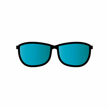 black framed sunglasses with blue lenses clip art preview