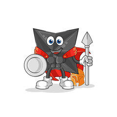 shuriken spartan character. cartoon mascot vector