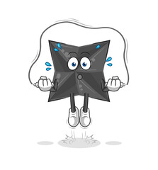 shuriken jump rope exercise. character vector