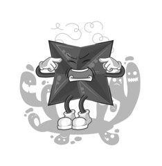 depressed shuriken character. cartoon vector