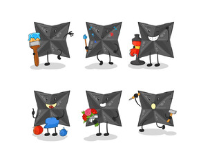 shuriken artist group character. cartoon mascot vector