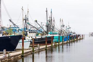 Fishing boats in the harbor during a cloudy day in the Pacific Northwest  © Centioli Photography