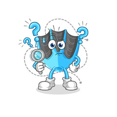 swimming fin searching illustration. character vector