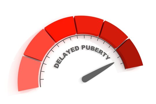 Delayed Puberty Measuring Process. Scale With Arrow. 3D Render