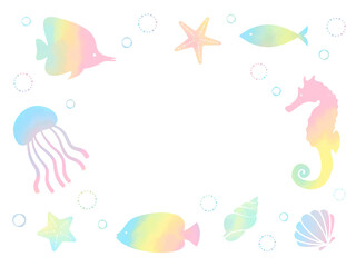 Fototapeta na wymiar vector background with a collection of marine life for banners, cards, flyers, social media wallpapers, etc.