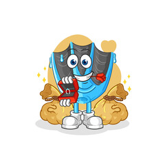 swimming fin propose with ring. cartoon mascot vector