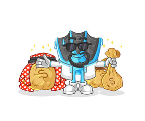 swimming fin rich arabian mascot. cartoon vector