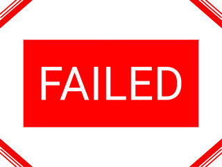 failed logo for stamps of failed goods or production defects