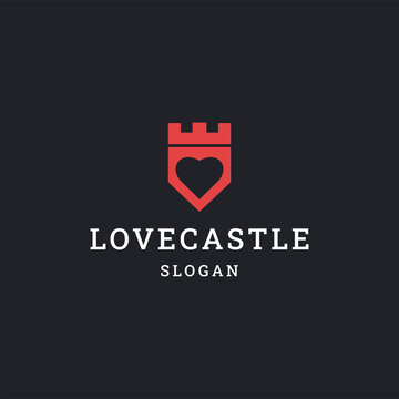 Love castle logo icon design template vector illustration
