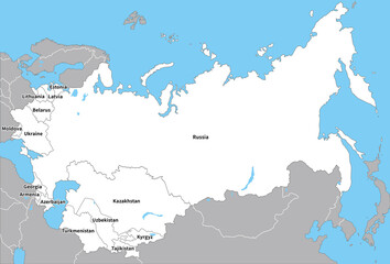 旧ソビエト連邦から独立した国々、ロシア、英語の国名