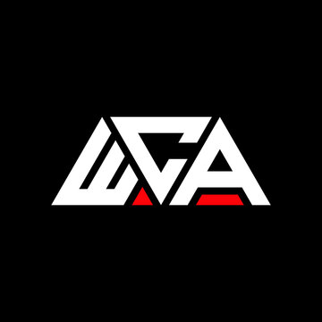 WCA triangle letter logo design with triangle shape. WCA triangle logo design monogram. WCA triangle vector logo template with red color. WCA triangular logo Simple, Elegant, and Luxurious Logo...