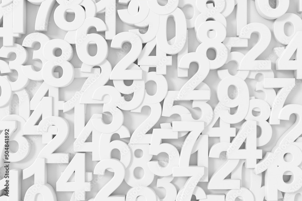 Wall mural abstract background of numbers. 3d rendering.