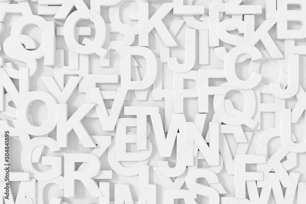 Wall mural abstract background of alphabet. 3d rendering.
