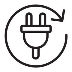 electric plug line icon