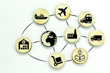logistics concepts and supply chain connections or key suppliers in delivery