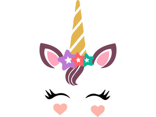 unicorn vector design with flowers