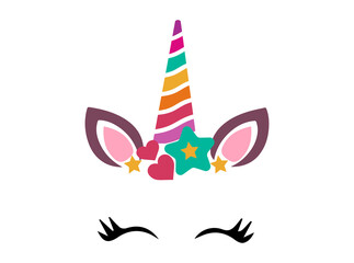 unicorn vector design with glasses