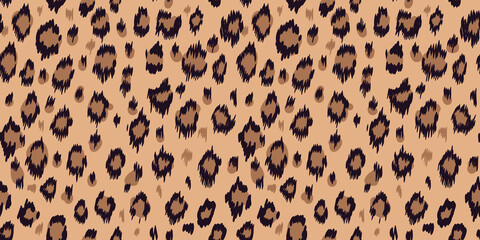Leopard seamless pattern. Vector african background. Wild animal wallpaper.