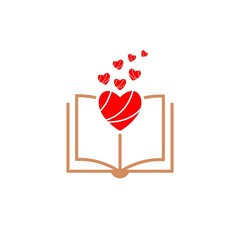 Love book icon isolated on white background