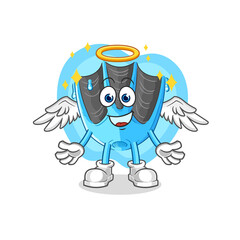 swimming fin angel with wings vector. cartoon character