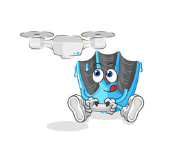 swimming fin with drone character. cartoon mascot vector