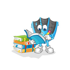 swimming fin studying mascot. cartoon vector