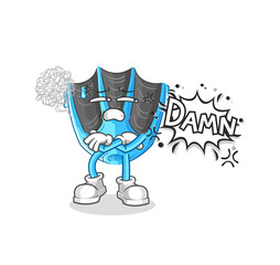 swimming fin very pissed off illustration. character vector