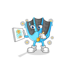 swimming fin traditional painter cartoon character vector