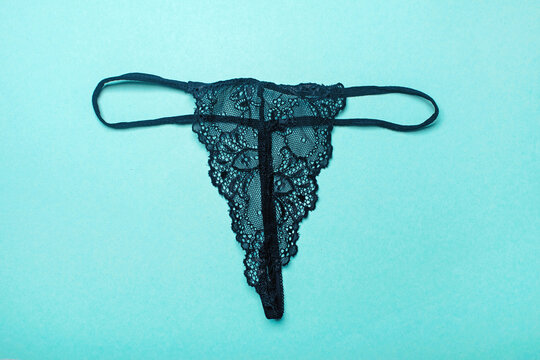 Beautiful black lace panties - thongs. Black lace lingerie.