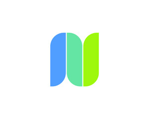 N Letter with simple striped logo