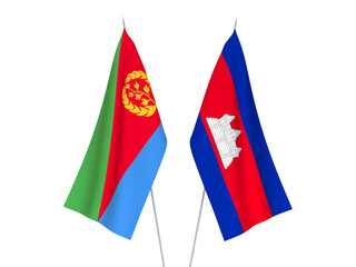 Kingdom of Cambodia and Eritrea flags