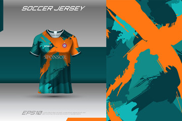 Sports jersey and t-shirt template sports jersey design vector mockup. Sports design for football, racing, gaming jersey. Vector.