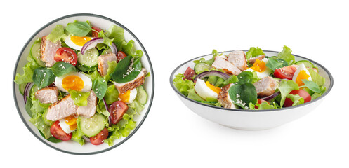 vegetable salad chicken and egg salad