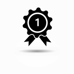 Winner Icon in trendy flat style isolated on grey background. Victory symbol for your web site design, logo, app, UI. Vector illustration.