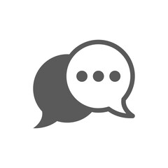 Speech bubble black vector icon set. Chat balloon filled icons.