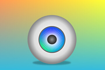 Illustration of beautiful eyeball with multicolored background.