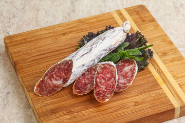 Spanish pork fuet dry sausage