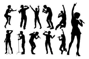 Singers Pop Country Rock Hiphop Star Silhouettes
